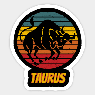 Taurus Zodiac Retro vintage style Sticker